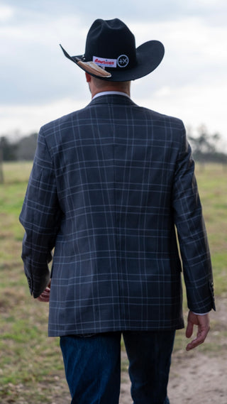 Iron Grey Windowpane Cowboy Sport Coat