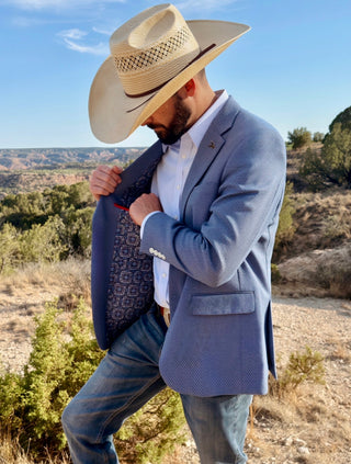 New!!  Dusty Blue Chino Cowboy Sport Coat