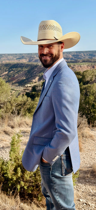 New!!  Dusty Blue Chino Cowboy Sport Coat